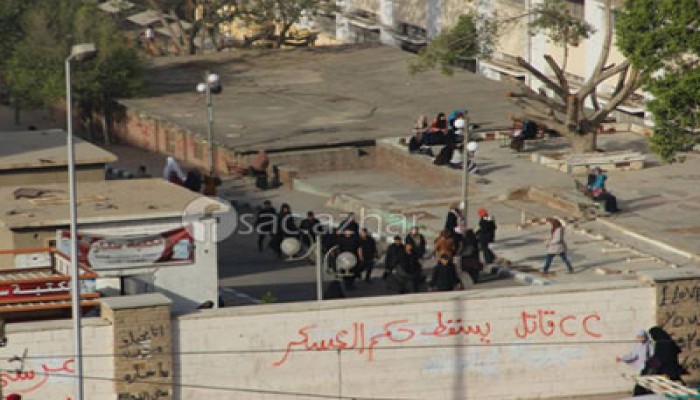 أمن الانقلاب يعسكر داخل جامعة حرائر الأزهر بالقاهرة