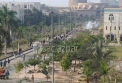 اعتداء سافر على مظاهرة طلابية داخل حرم جامعة الأزهر