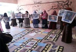 معرض للتعريف بشهداء جامعة الأزهر داخل تجارة بنات القاهرة