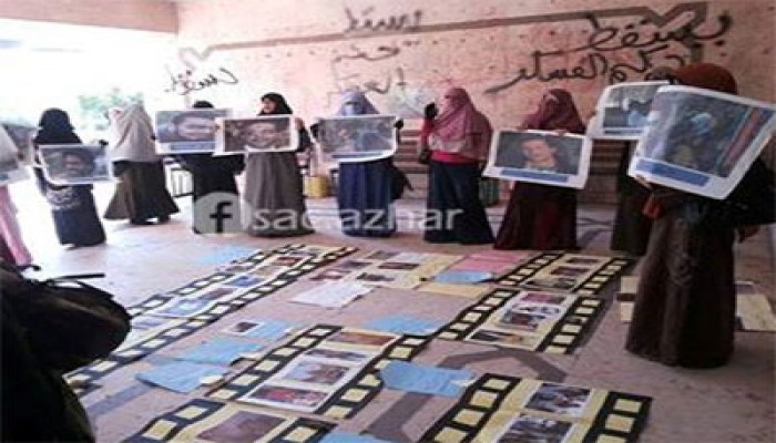 معرض للتعريف بشهداء جامعة الأزهر داخل تجارة بنات القاهرة