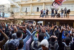 مظاهرات حاشدة بجامعة الاسكندرية رفضًا لدستور الانقلاب