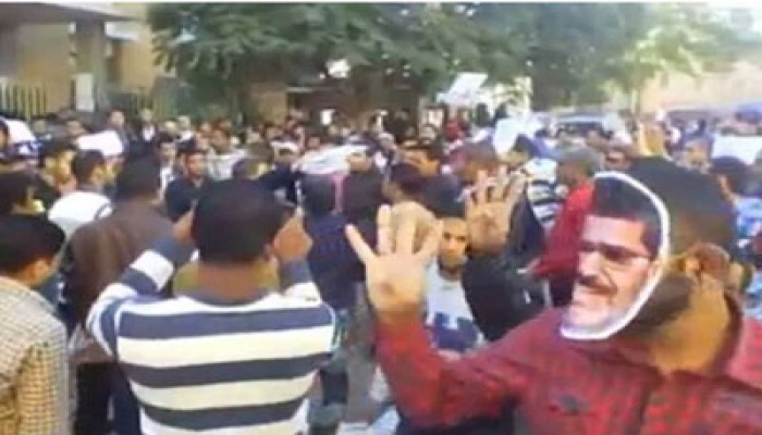 مسيرة صباحية لأحرار الأزهر بأسوان تنديدًا بالانقلاب وقمع الطلاب