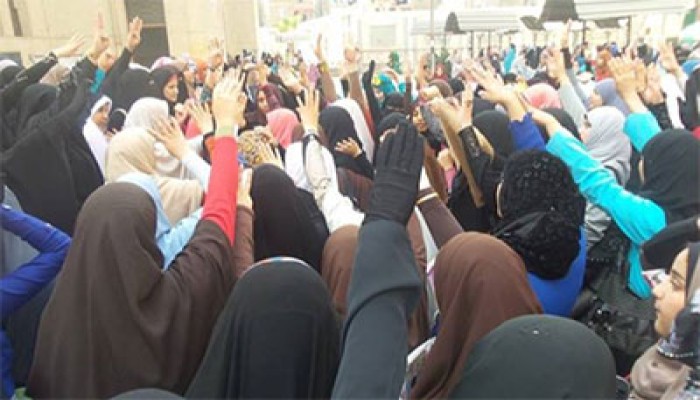 وقفة بجامعة الأزهر بـ"تفهنا" للتنديد باعتداء الداخلية على الطلاب