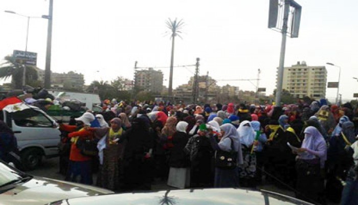 الآلاف من حرائر الأزهر يتظاهرن بمصطفى النحاس ردًّا على اعتداءات الانقلاب