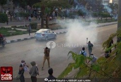 طلاب الأزهر يتظاهرون بمدينة نصر احتجاجًا على الهجوم على المدينة الجامعية