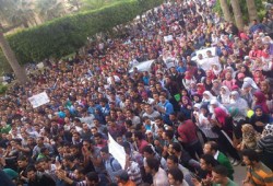 أمن الانقلاب يواجه ثورة طلاب الإسكندرية بقنابل الغاز