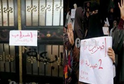 بالصور.. طالبات صيدلة الأزهر يغلقن الكلية بعد إضرابهن عن الدراسة