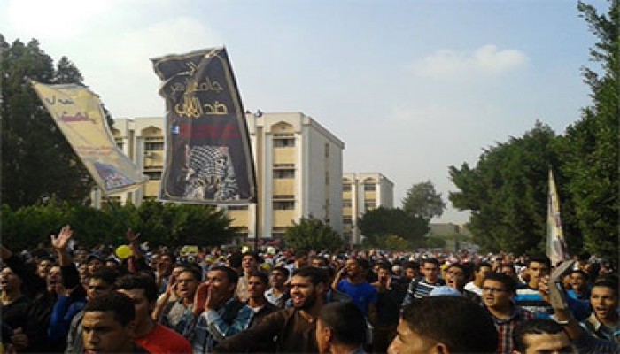 6 جامعات تتظاهر أمام هندسة الأزهر ظهر اليوم