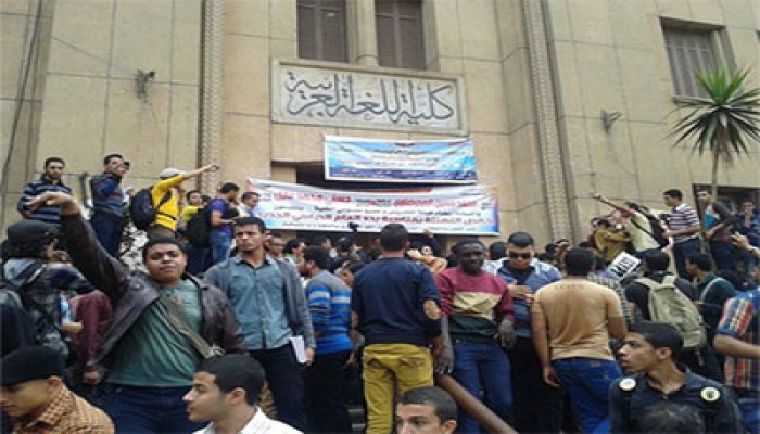 بالصور.. لغة عربية بالأزهر تعلن الإضراب وتطالب بالإفراج عن الطلاب