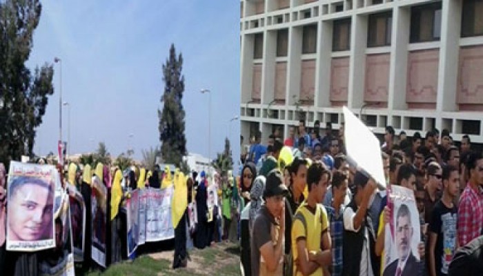 طلاب القناة يهتفون: وراك يا ريس مليون شهيد