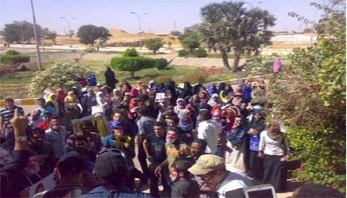 بث مباشر.. جامعة أسوان تتظاهر رفضًا لمحاكمة الرئيس