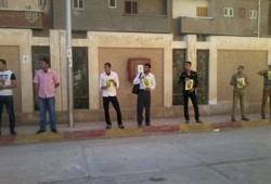 سلسلة بشرية لطلاب "أزهريون ضد الانقلاب" بشريعة وقانون دمنهور