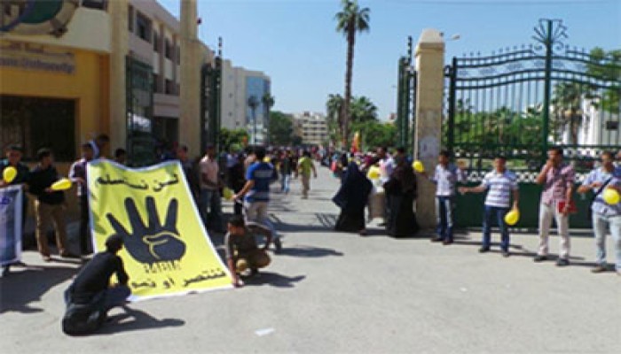 بالصور.. غضب جامعة الفيوم ضد اعتقال الطلاب