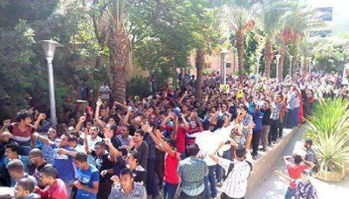 آلاف الطلاب بجامعة حلوان يتظاهرون لإسقاط الانقلاب