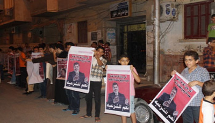 وقفة صامتة لمؤيدي الشرعية بدمنهور للتنديد بمجزرة المنصة ورفضًا للانقلاب