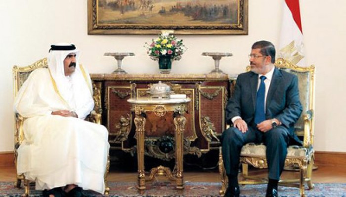 الرئيس مرسي يستقبل أمير قطر لمناقشة العدوان على غزة