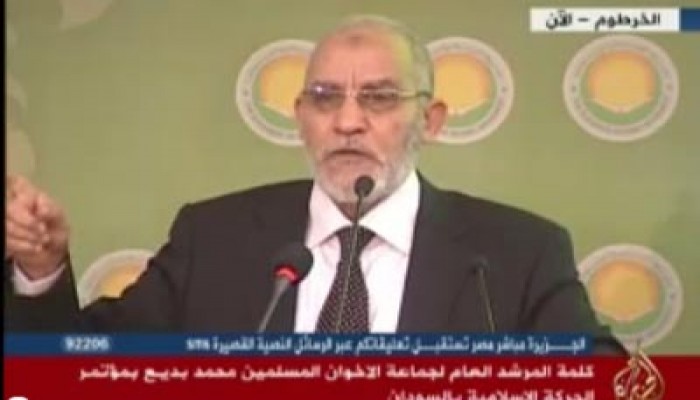 المرشد العام يطالب بالاتحاد لوقف نزيف الدم الفلسطيني والسوري