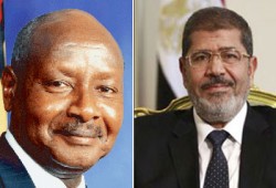 قمة مصرية أوغندية بين الرئيسين مرسي وموسيفيني في كمبالا