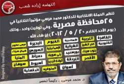 25 مؤتمرًا انتخابيًّا بتوقيت واحد في 25 محافظة لدعم د. مرسي