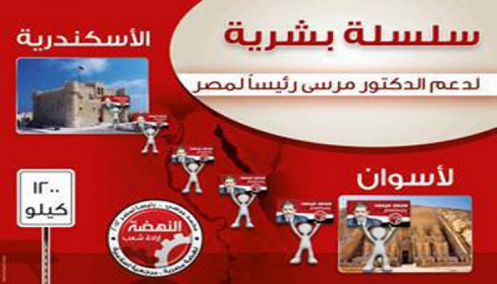 استعدادات سكندرية ضخمة لأكبر سلسلة بشرية لدعم مرسي