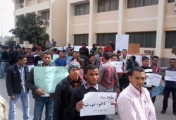 طلاب جامعة الفيوم يدعمون الشعبين السوري واليمني