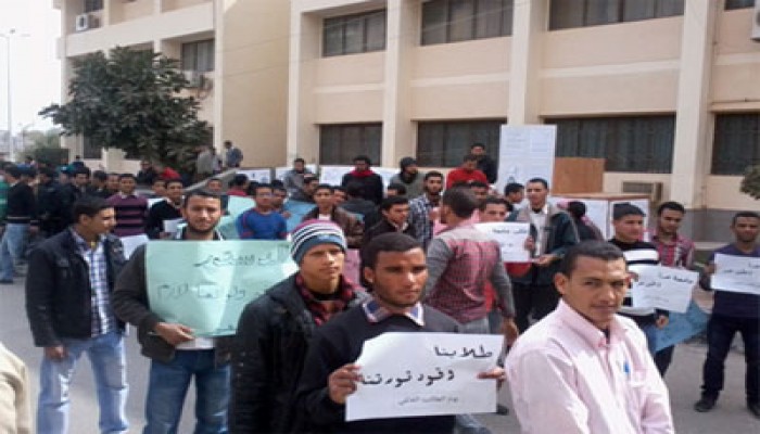 طلاب جامعة الفيوم يدعمون الشعبين السوري واليمني