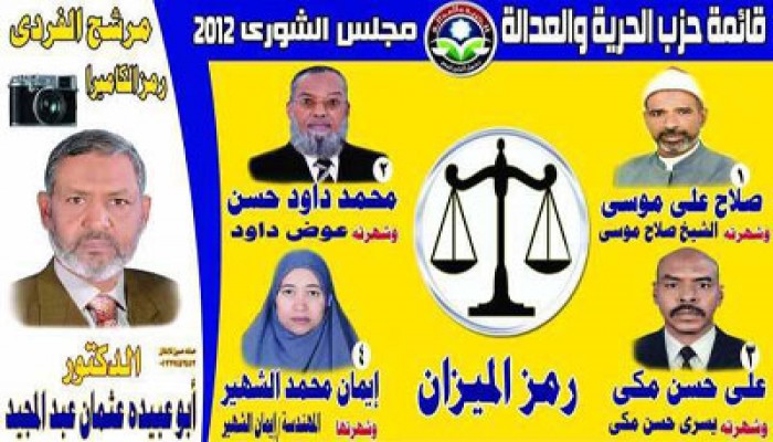 مرشح الحرية والعدالة بأسوان يخوض جولة الإعادة