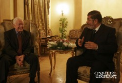 رئيس حزب الحرية والعدالة يستقبل الرئيس الأمريكي الأسبق جيمي كارتر