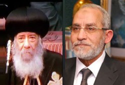 المرشد العام يهنئ البابا شنودة بسلامة العودة