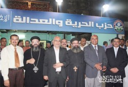 "الحرية والعدالة" بالشرابية يستقبل وفدًا للكنيسة القبطية
