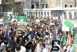 تشييع جنازة الشهداء الشيشانيين بتركيا