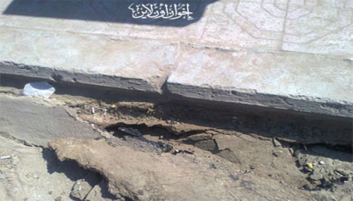 هبوط أرضي في المنطقة الأثرية بالفيوم