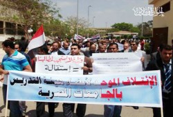 أساتذة 13 جامعة يتظاهرون ضد وزير التعليم العالي