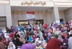 "بيطري المنصورة" تغلق أبوابها أمام الطلاب وهيئة التدريس!