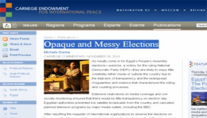 مؤسسة "كارنيجي": الانتخابات المصرية كذبة كبيرة