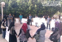 تضامن طلاب جامعة حلوان ضد الشطب في الانتخابات