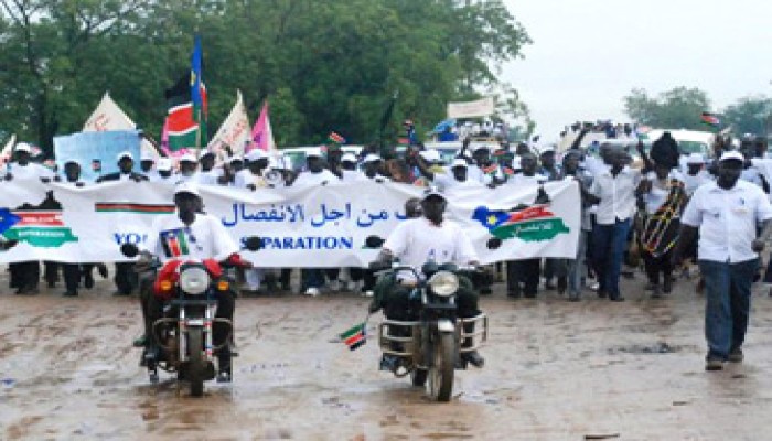 مسيرة هزيلة في جنوب السودان تدعو إلى الانفصال!