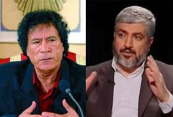 مشعل يبحث مع القذافي تطورات القضية الفلسطينية