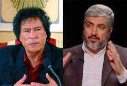 مشعل يبحث مع القذافي تطورات القضية الفلسطينية