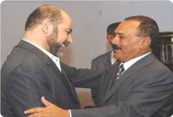 الرئيس اليمني يلتقي نائب رئيس المكتب السياسي لحماس