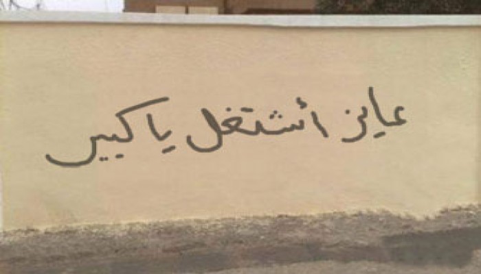 جدران شوارع مصر دفتر لأحوال شبابها