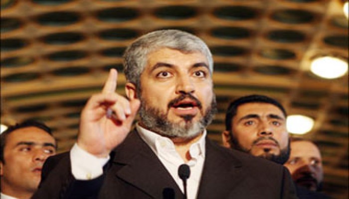 مشعل يتمسك بحل قضية اللاجئين والصهاينة يريدون محادثات مع العرب