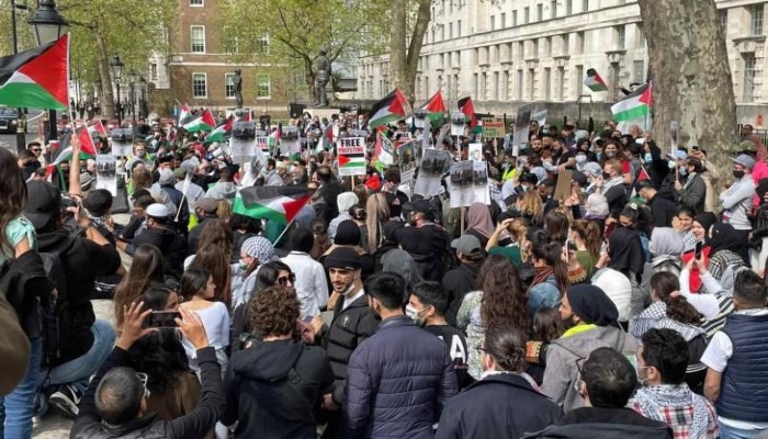 الآلاف يحتشدون في مظاهرة كبرى بلندن دعما للقدس وتنديدا بجرائم الصهاينة