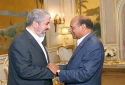 المرزوقي يهنئ مشعل بإرادة المقاومة الفلسطينية