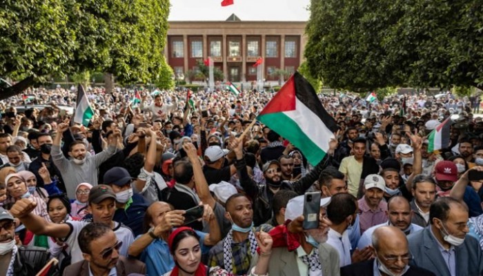 تضامنا مع فلسطين.. مظاهرة حاشدة بالمغرب تهتف: "الشعب يريد إسقاط التطبيع"