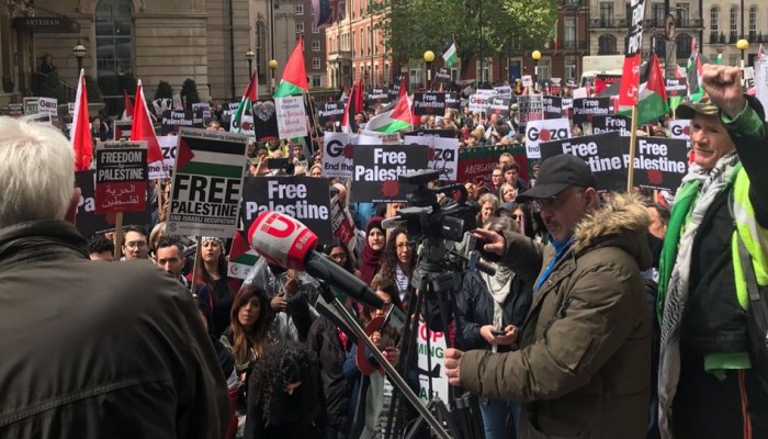 مظاهرة حاشدة ببريطانيا للمطالبة بتحقيق العدالة لفلسطين