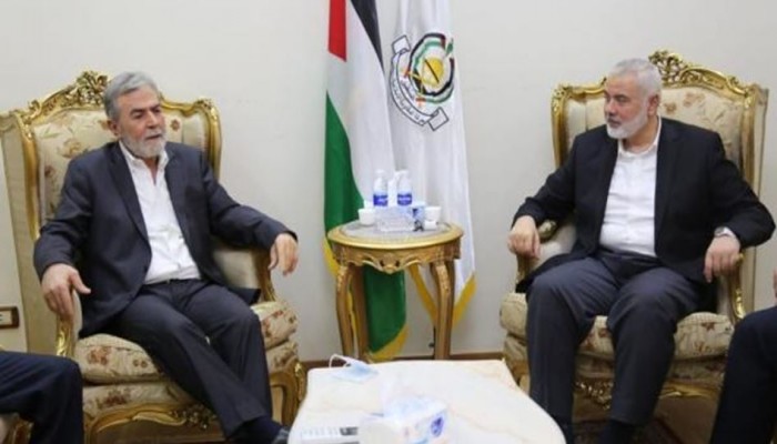 هنية يبحث مع النخالة تداعيات معركة "سيف القدس"