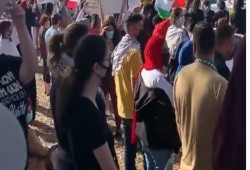 مظاهرة لمنع سفينة صهيونية من تفريغ حمولتها في ولاية فلوريدا