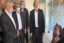 هنية ومشعل وقيادات حماس يعودون مصابي غزة بالأردن