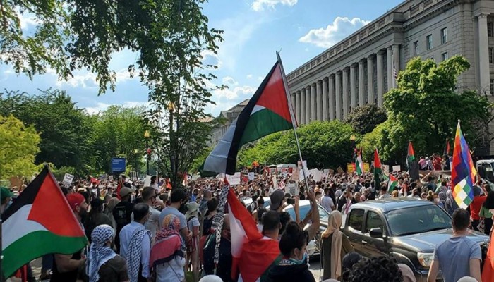وقفة بمدينة بوسطن الأمريكية للتضامن مع الأسرى الفلسطينيين بسجون الاحتلال